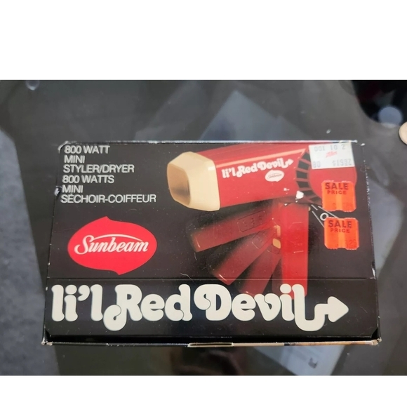 Sunbeam li'l Red Devil Hair Dryer New In Box Never Used Vintage Mint - Picture 2 of 5